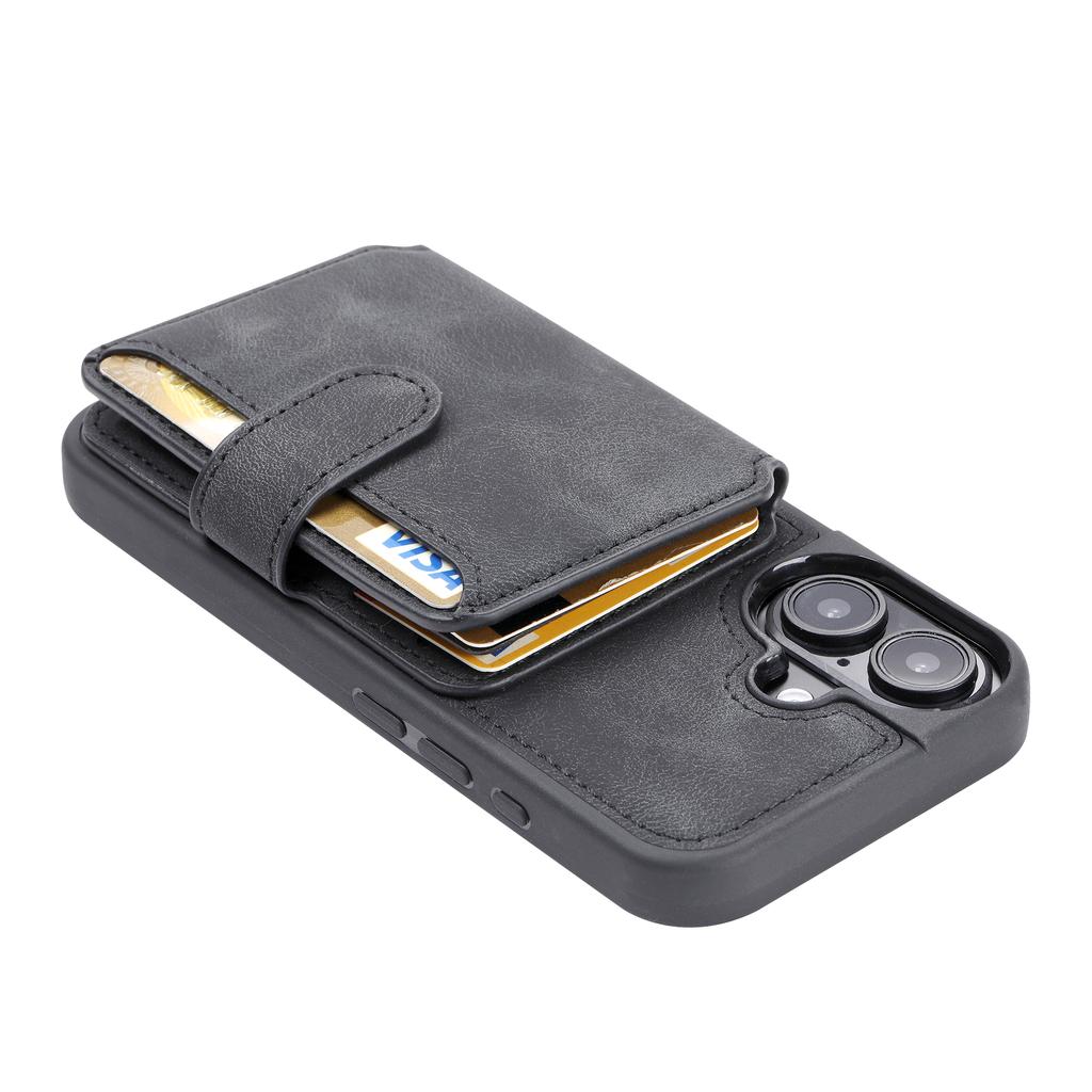 For iPhone 17 Case Wallet Card Slot TPU+PU Leather Back Phone Cover