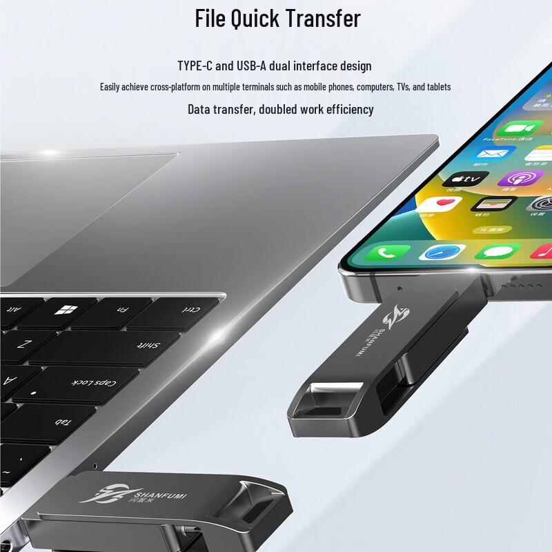 ShanFuMi SF60 Leisure 128GB USB 3.0 Двухголовочный Вращающийся Флеш-накопитель