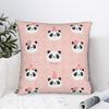 Pink Panda Animal Pillowcase Polyester Cushion Cover Gift Pillow Case Cover Home Square 45*45Cm