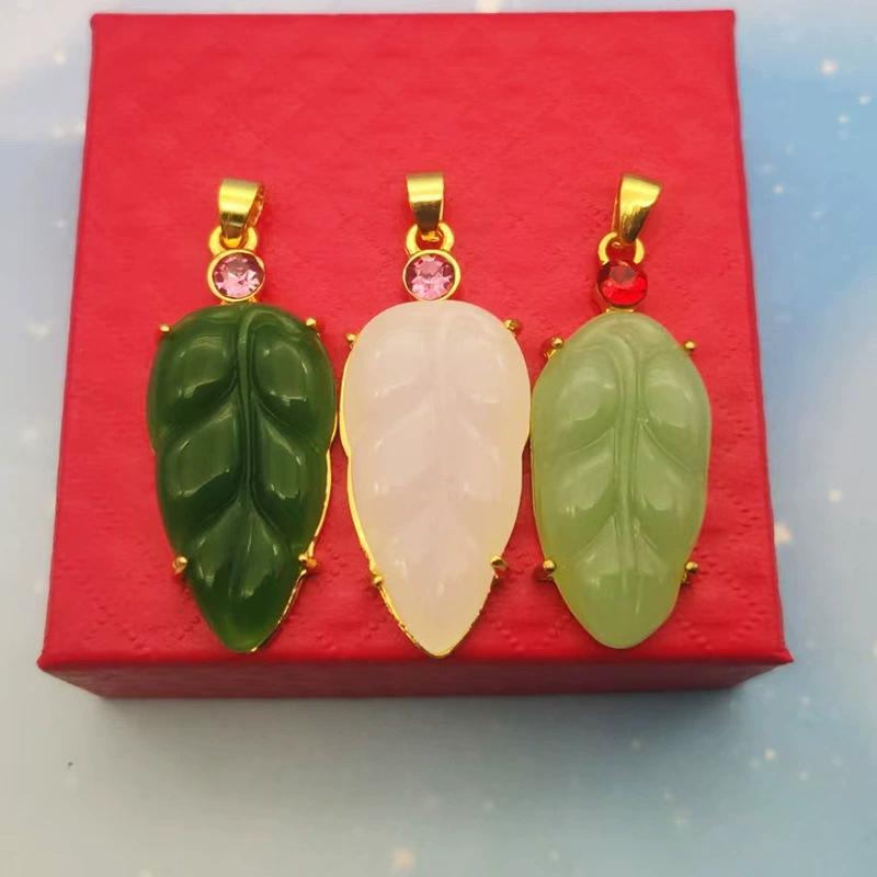 Позолоченное нефритовое ожерелье с подвеской Pixiu & Guanyin Buddha