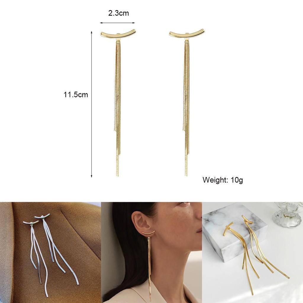 Alloy Chain Drop Earrings With Electroplating For Stylish Casual Wear And Gift Idea