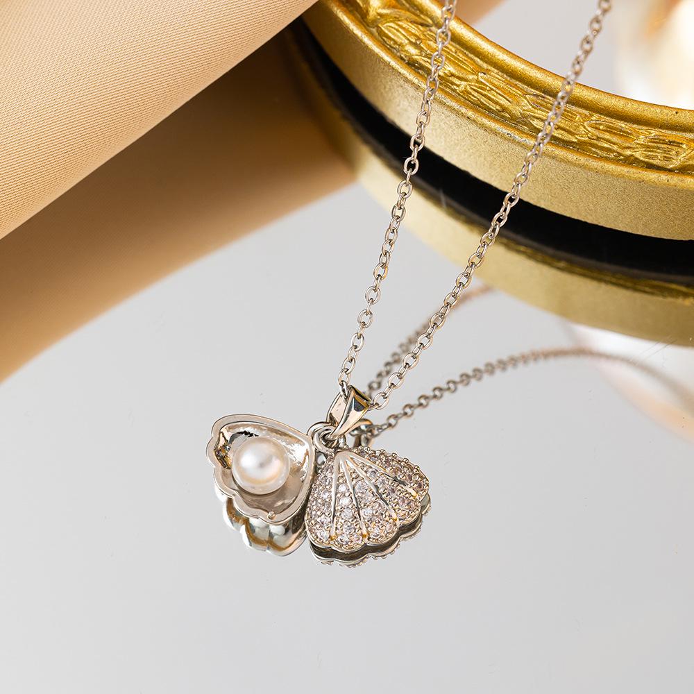 Роскошное ожерелье из жемчуга ракушки: Женская универсальная ключичная цепочка-подвеска