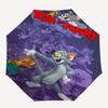 1pc Tom and Jerry Automatic Folding Umbrella - Compact 8-Rib Design, Durable Plastic & Iron1134L