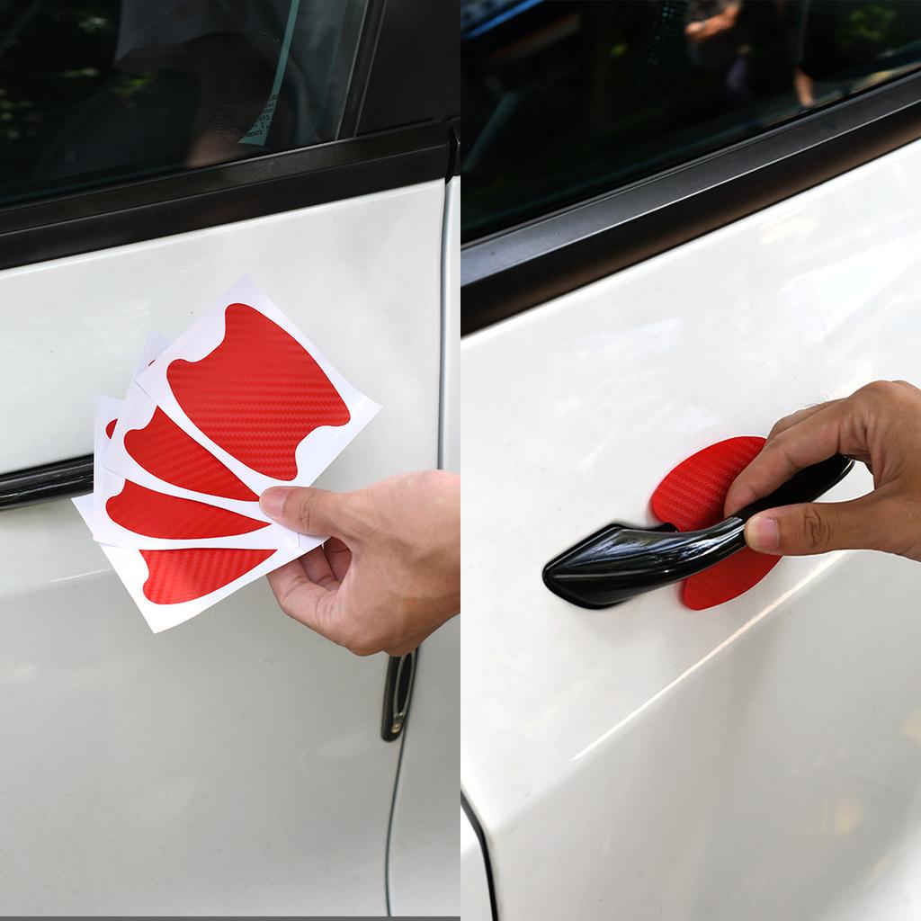 4 шт./компл. наклейки на дверь автомобиля, углеродное волокно, устойчивое к царапинам покрытие, защитная пленка для автомобильных ручек, внешние автомобильные аксессуары