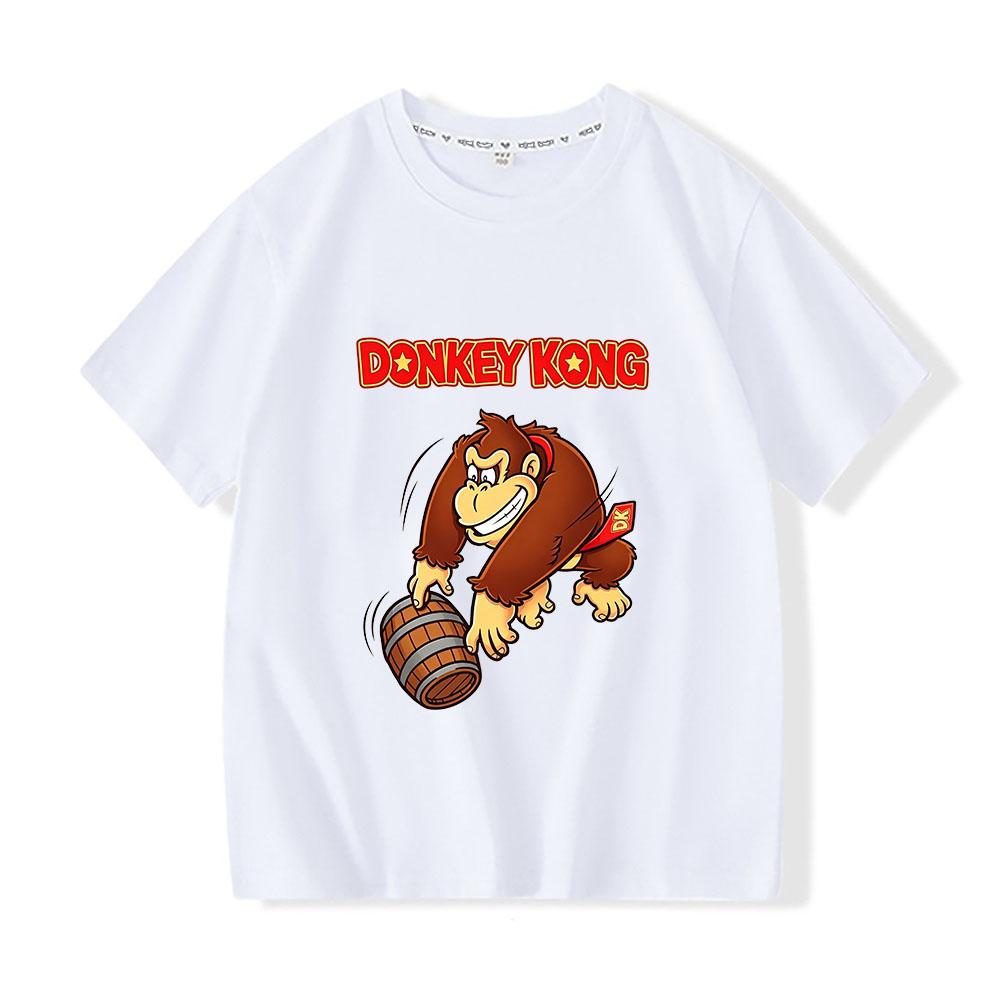Game Donkey Kong Bananza Children's T-shirt 100% Cotton Cartoon Print Tees Cute Boys Girls Short Sleeve O-neck Kids Tops Summer