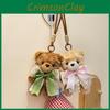 Couple Teddy Cute Bear Keychain Adorable Plush Bear With Bow Decoration Tie