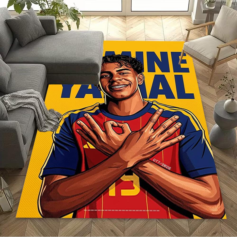 Lamine Yamal's Yamal: Future Football Floor Mat Design for Dining Room Hallway Balcony Bedrooms Anti-slip Rug Anime Office Decor Perfect Gift for Frie