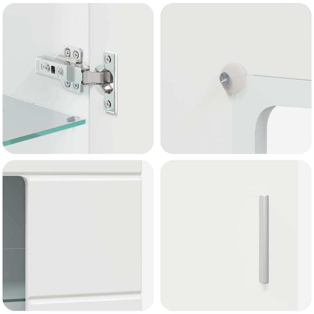 FLORIN Sideboard with Shelf High Gloss White 55.5 x 29 x 100 cm