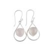 Natural Rose Quartz Gemstone 925 Sterling Silver Handmade Jewelry Earrings 1.50" EE-38-22