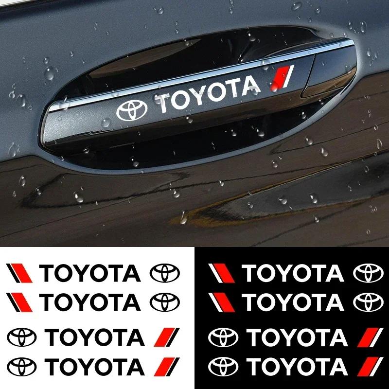 4 шт./комплект Наклейка на ручку двери автомобиля Для Toyota RAV4 Camry Corolla Levin Yaris Reiz Vios Highlander CHR Avalon Автоаксессуары