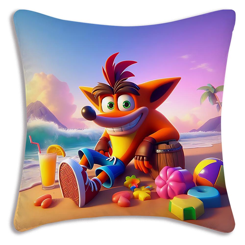 Мультяшные Crashs B-Bandicoots Наволочки Мультяшные Декоративные для Дивана Домашние Двусторонние Короткий Плюш Милая Наволочка