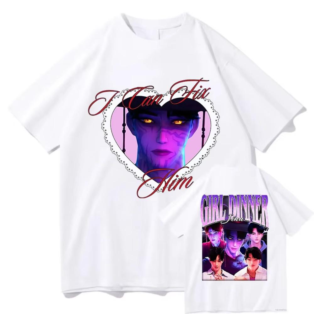2025 SAJA BOYS Джину Я Могу Его Исправить Kpop Охотник на Демонов Футболки Летние Хлопковые С Коротким Рукавом Мужские Ужин Женские Футболки Графическая Одежда