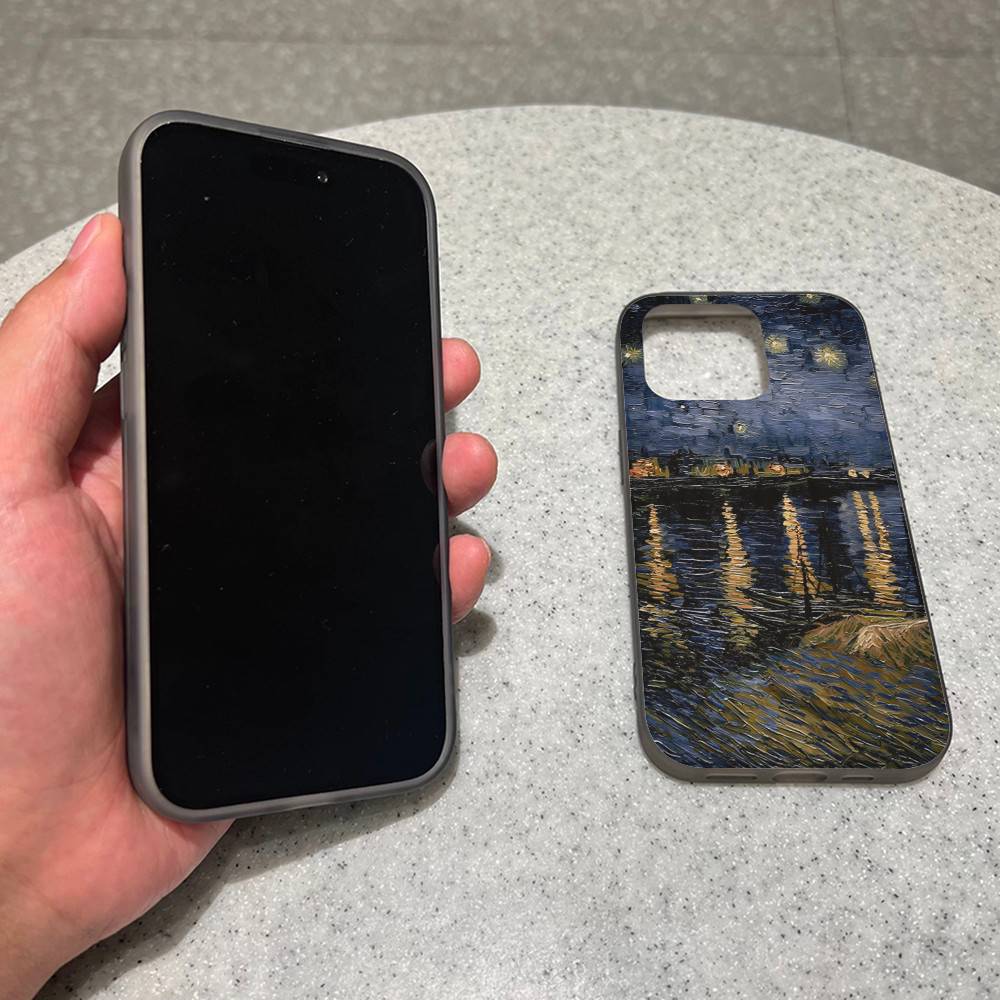 Чехол для телефона с картиной Ван Гога маслом Для IPhone 16 15 17 Pro 11 12 13 14 Pro Max Plus Мягкий Силиконовый Чехол-Ракушка с Волнистым Рисунком