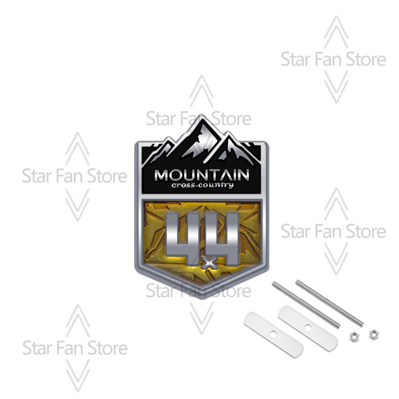 Metal Mountain Cross-country 4X4 Grille Badge Pattern Stickers Car Trunk Body Emblem Decal For Jeep Wrangler Chevrolet Toyota FJ ALW1