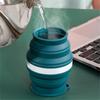 Portable Silicone Cup Foldable Travel Mug Heat Resistant Collapsible Water Cups with Lid Chain for Outdoor Activity Camping Drinking