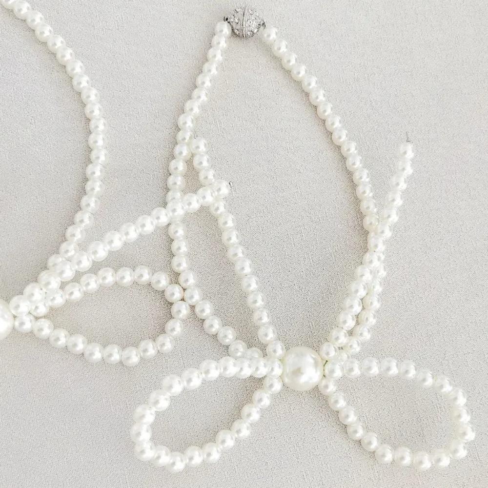 2pcs Pearl Bow Curtain Tieback Faux Pearl Pearl Magnetic Buckle Magnetic Curtain Strap Living Room