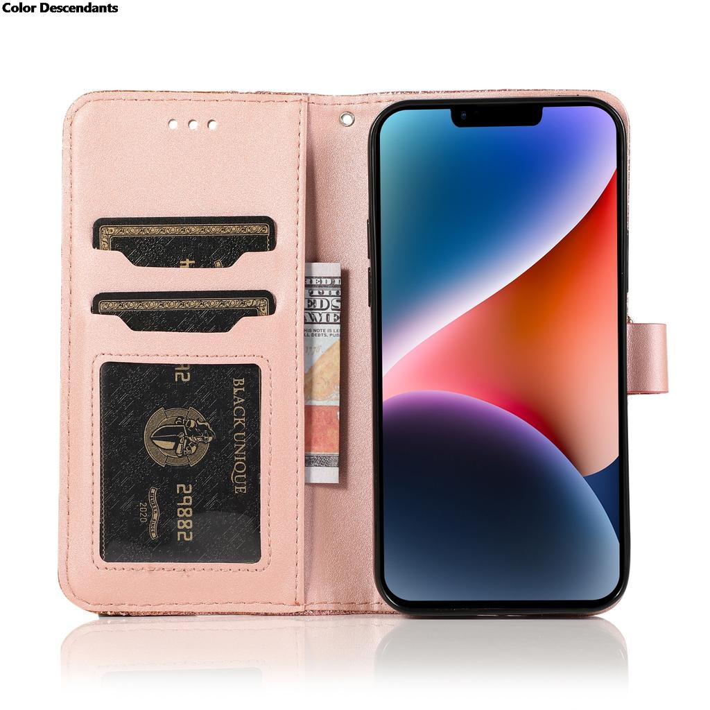 Shiny Case For iPhone 17 Pro Max AIR 16 E 15 14 13 Pro Max 12 MINI 11 Pro X XR XS XS Max 7 8 Plus Wallet Flip Leather Case
