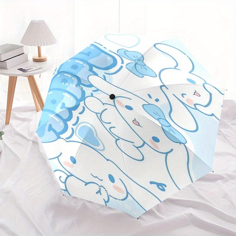 Cinnamoroll Automatic Folding Umbrella Simple 8 Rib Design, Bright Cartoon Pattern, Durable Iron Frame, Suitable For Travel, Outdoor, Beach