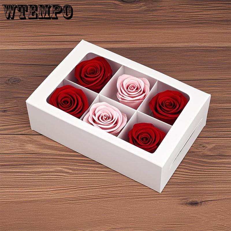 WTEMPO Складные прозрачные окна Белые бумажные подарочные коробки Многосекционные DIY Цветы Мыло Небольшие подарочные упаковочные коробки Идеально подходит для дня рождения свадьбы