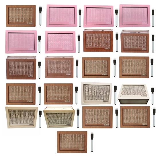 Деревянная копилка для денег, копилка для челленджа по накоплению денег с целью и цифрами, копилка со стираемым маркером для детей и взрослых