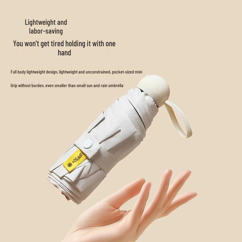 50% Off: High-End Mini Capsule Umbrella - 8-Rib Folding Design for Sun Protection & Dual Use on Sunny/Rainy Days