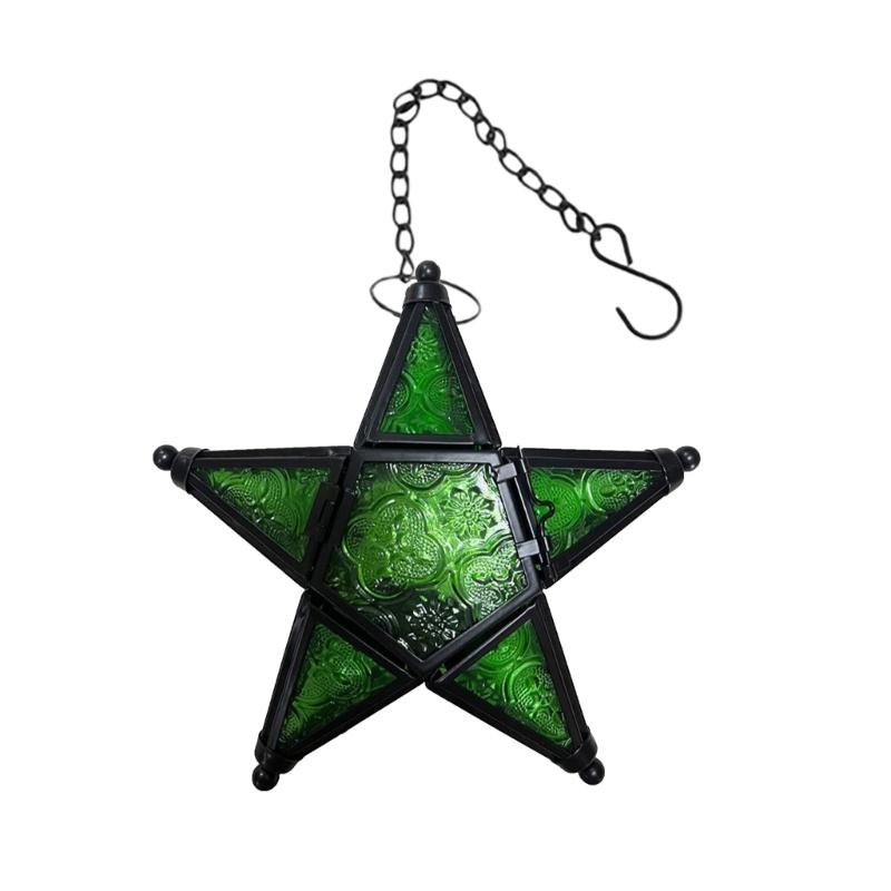 Iron Hanging Candle Holders Art Design Star Shape for Home Decors Sturdy Metal Texture Ideal for Living Room Study