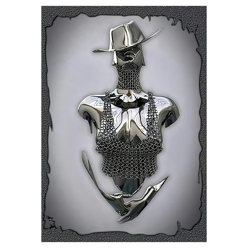 3D визуальные золотые, серебряные настенные художественные картины из металла, современные скандинавские персонализированные холсты, интерьерные картины, принты, домашний декор