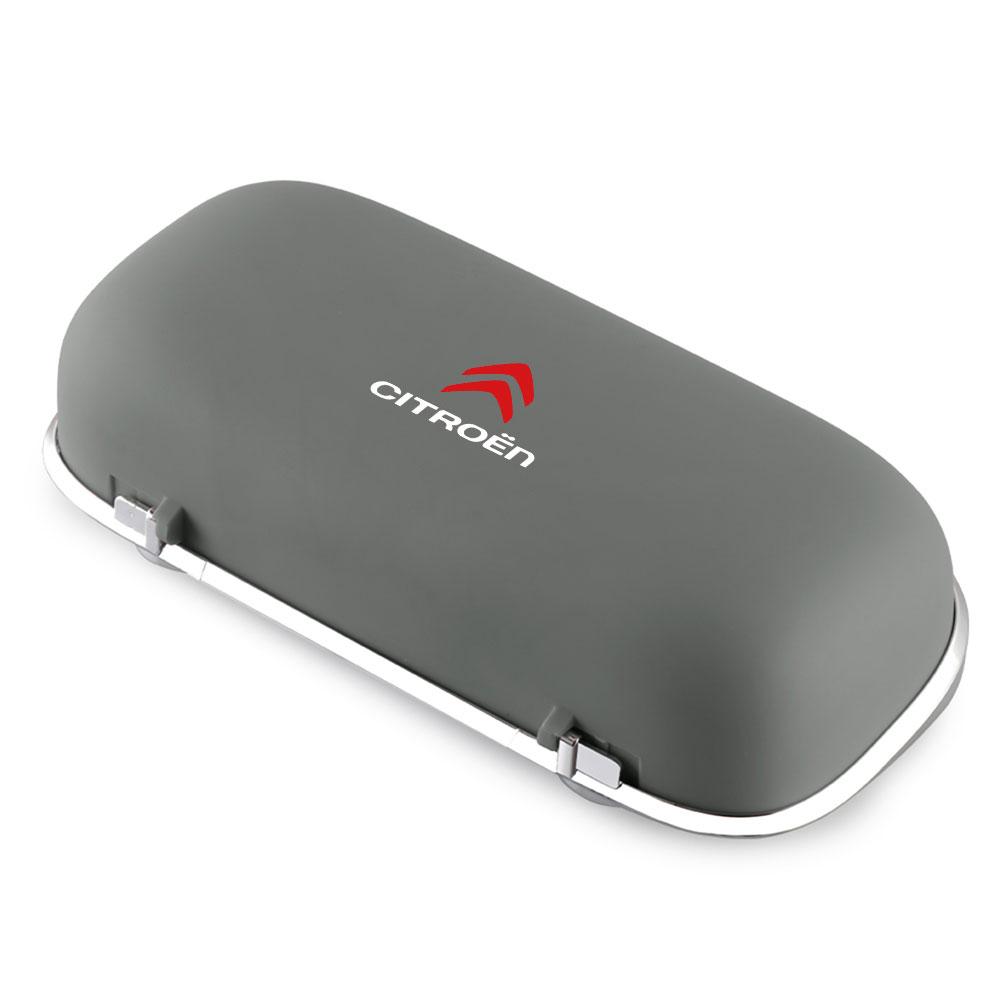 AJFJ2 1pc Car Visor Sunglasses Glasses Holder Clip Box Hub Cap Accessories For Citroen C1 C3 C4 Grand Picasso C4L C5 C6 VTS C-ELYSEE