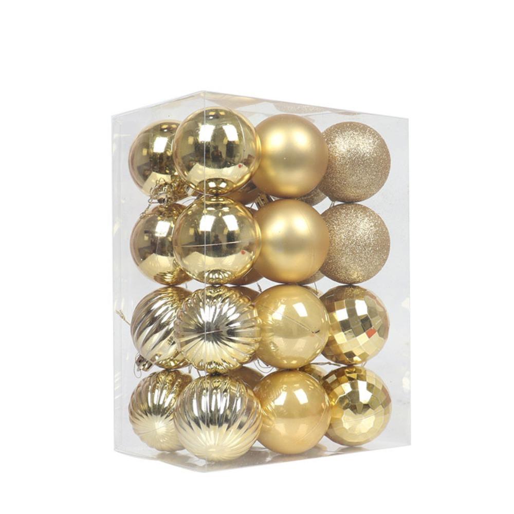 24 шт. Пластиковые подвесные рождественские шары, блестящие подвески на елку, новогодний подарок
