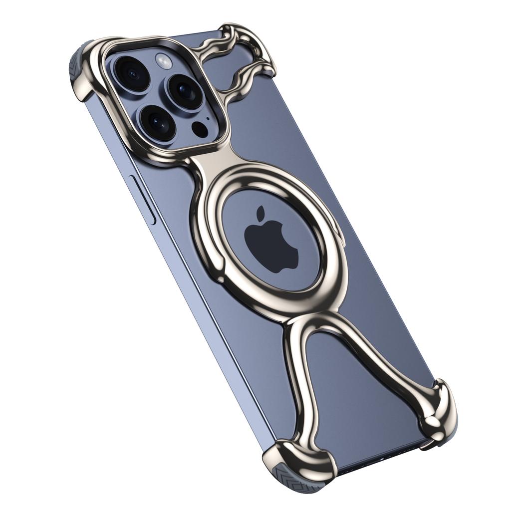 Роскошный чехол для мобильного телефона с магнитным жидким металлическим покрытием для iPhone 14 13 15 Pro Max, противоударный чехол с полым рассеивающим корпусом