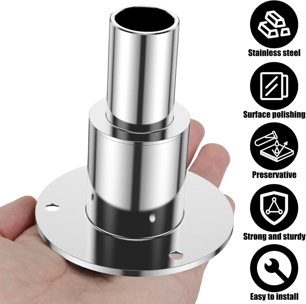 Stainless Steel 316 Straight Thru Hull Exhaust Skin Fitting, 24mm Tube Pipe Socket Hardware for Boats, Cars, Trucks, and Diesel Parking Heaters