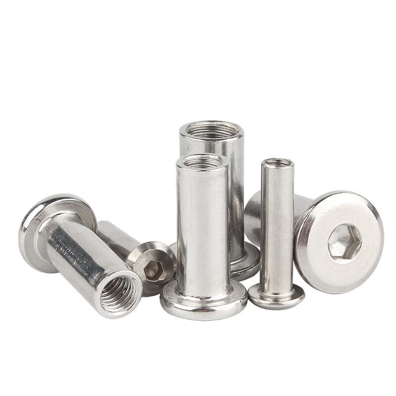 5/ 10/ 20pcs M3 M4 M5 M6 M8 304 Stainless Steel Large Flat Hex Hexagon Socket Head Rivet Connector Insert Joint Sleeve Cap Nut