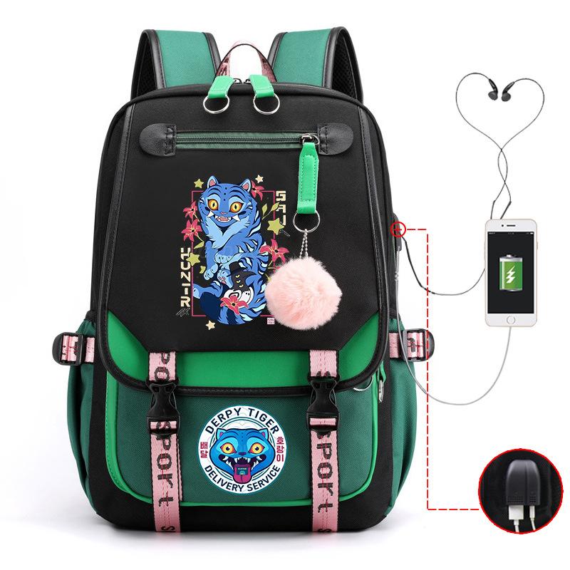 Мультфильм «Охотники на демонов» Модный детский рюкзак с принтом Легкий рюкзак для учеников начальной и средней школы Кампус Школьная сумка Нейтральный