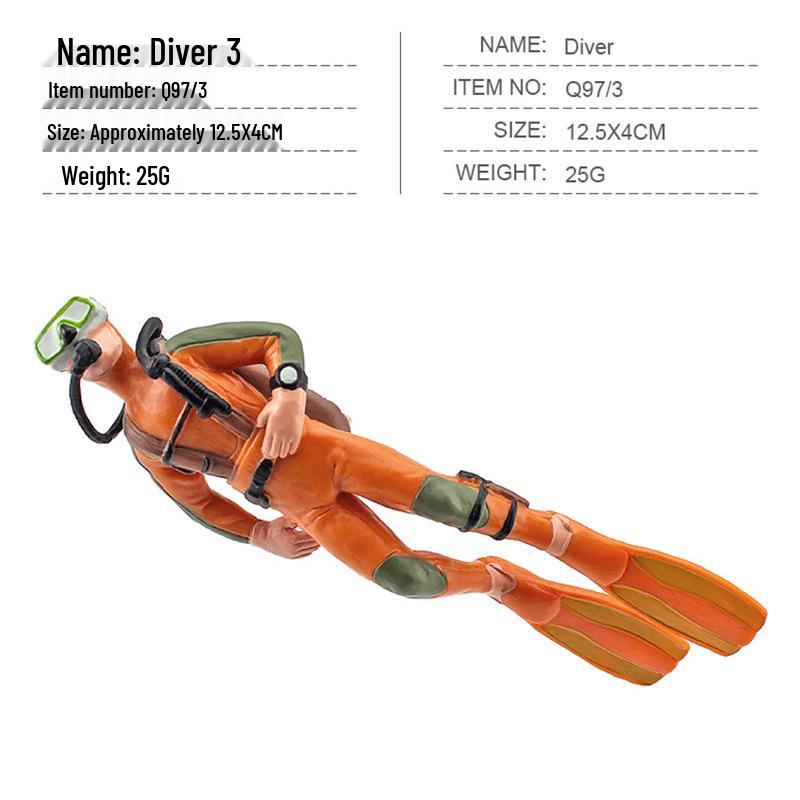 Реалистичная пластиковая фигурка дайвера, расписанная вручную - Украшение, игрушка подводного исследователя