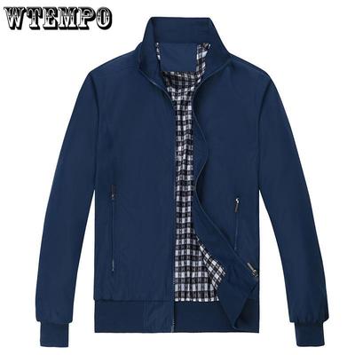 Мужская повседневная универсальная куртка большого размера, осенне-весенняя куртка-бомбер, ветровка, мужские однотонные пилотные пальто с карманами