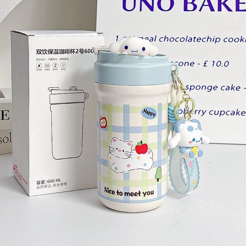 Sanrio Stainless Steel Travel Mug With Handle And Leakproof Lid For Kids And Students
