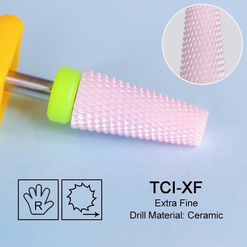 Ceramic Milling Cutter Flame Carbide Nail Drill Bits Pink Gel Remover Electric Machine Drills Polishing Peeling Nails Art Tools