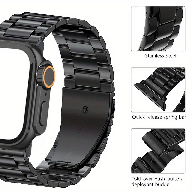 Stainless Steel Strap+Case for iWatch Band 44mm 45mm 41mm 40mm 42mm Series 10 9 8 7 6 SE 5 4 3 2 1
