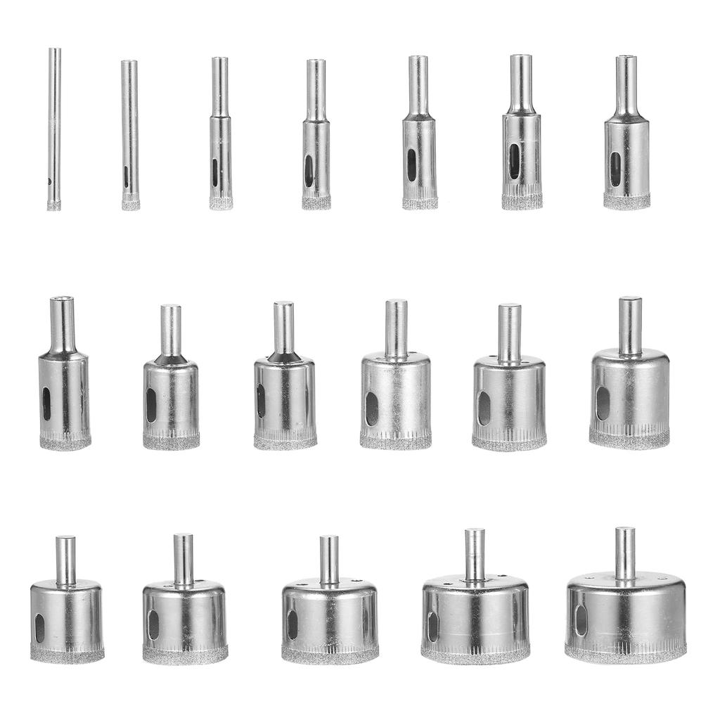 18 шт. алмазных сверл для керамики, набор сверл для алмазной кольцевой пилы 0,2 дюйма ~ 2 дюйма