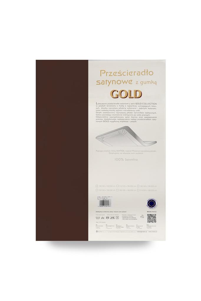 Satin fitted sheet 160x200x25, brown_18, matex