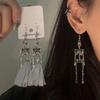 Zinc Zinc Alloy Skeleton Earrings Hip Hop Imitation Human Bone Earrings Creative Halloween Earrings  Party