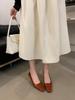 Весна 2025 женские туфли-лодочки на шпильке французский ретро-стиль однотонные с квадратным мыском повседневный стиль французские высокие каблуки женская верхняя одежда