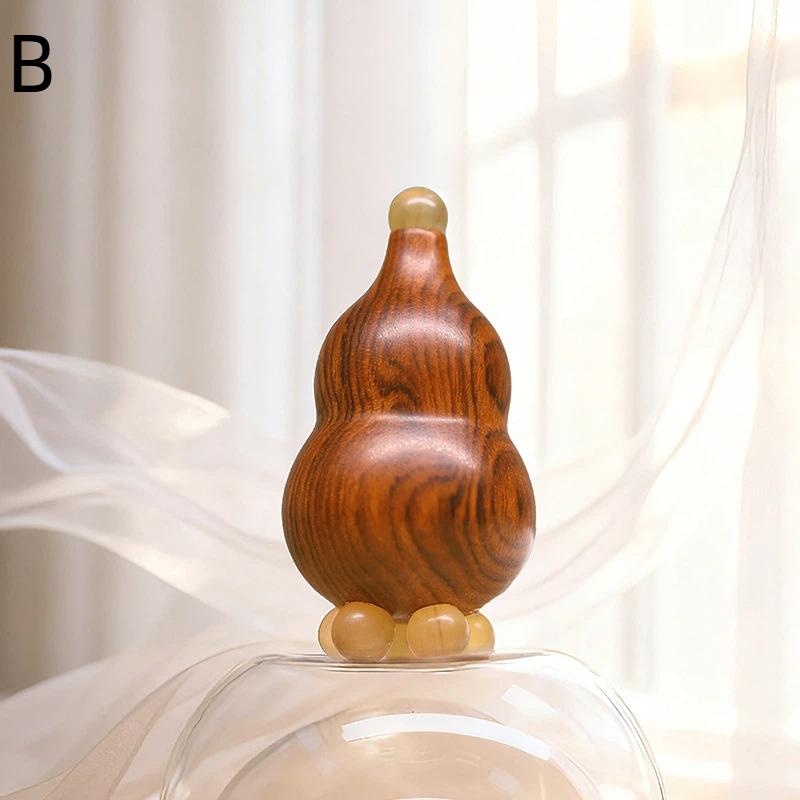 Gourd Shape Sandalwood Lotus Seedpod Massager Five Beads Design Reduce Puffiness Eye Massage Stick