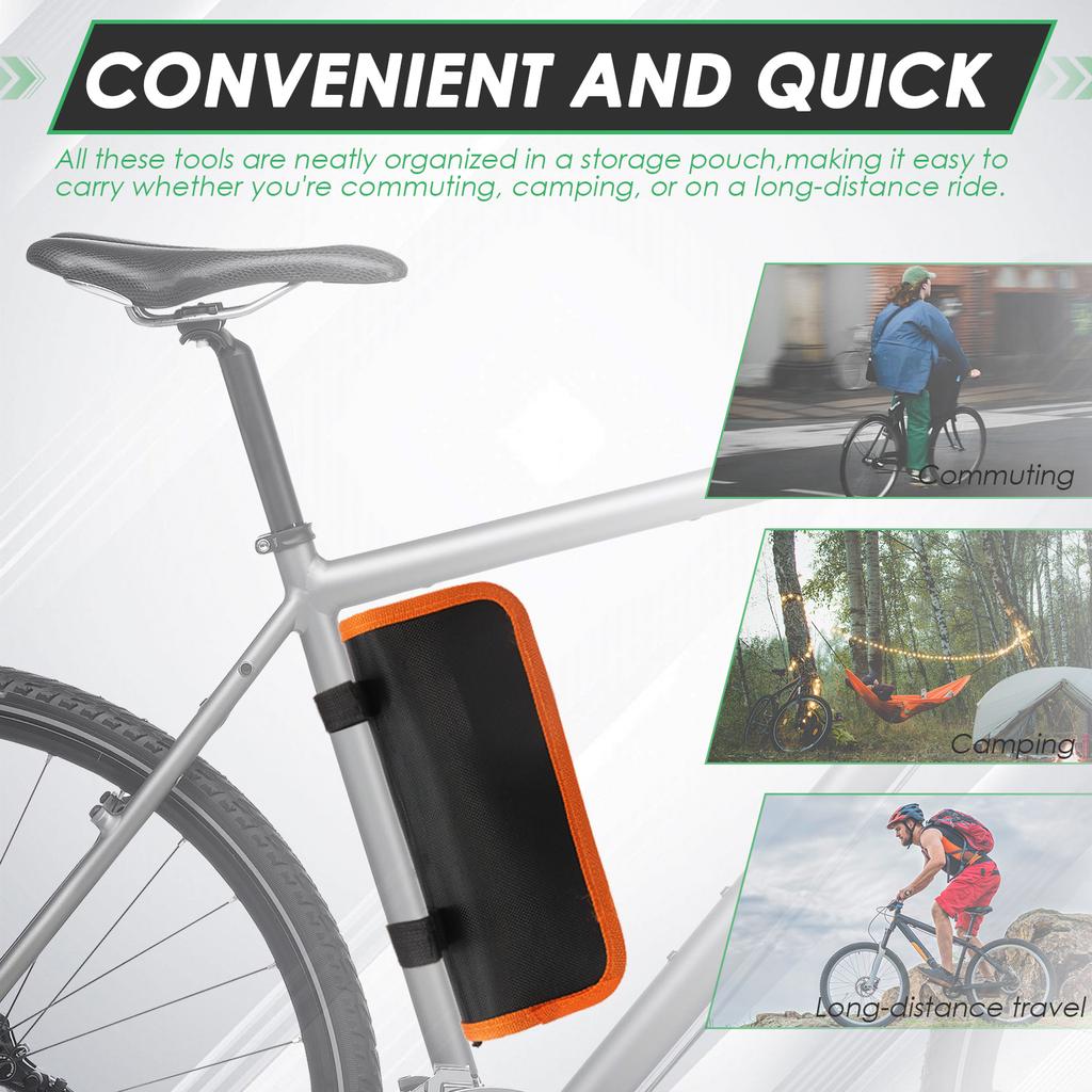 Набор инструментов для ремонта велосипеда, Велосипедные аксессуары, Набор мультиинструментов с насосом, Заплатки для шин, Портативный набор инструментов для автоматического ремонта шин горного и шоссейного велосипеда