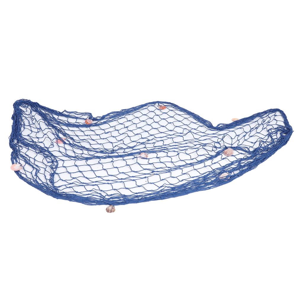 Decorative Fishing Net Cotton Wall Hanging Fishing Net Decor with Shells for Photo Display Frame Birthday Beach Sea