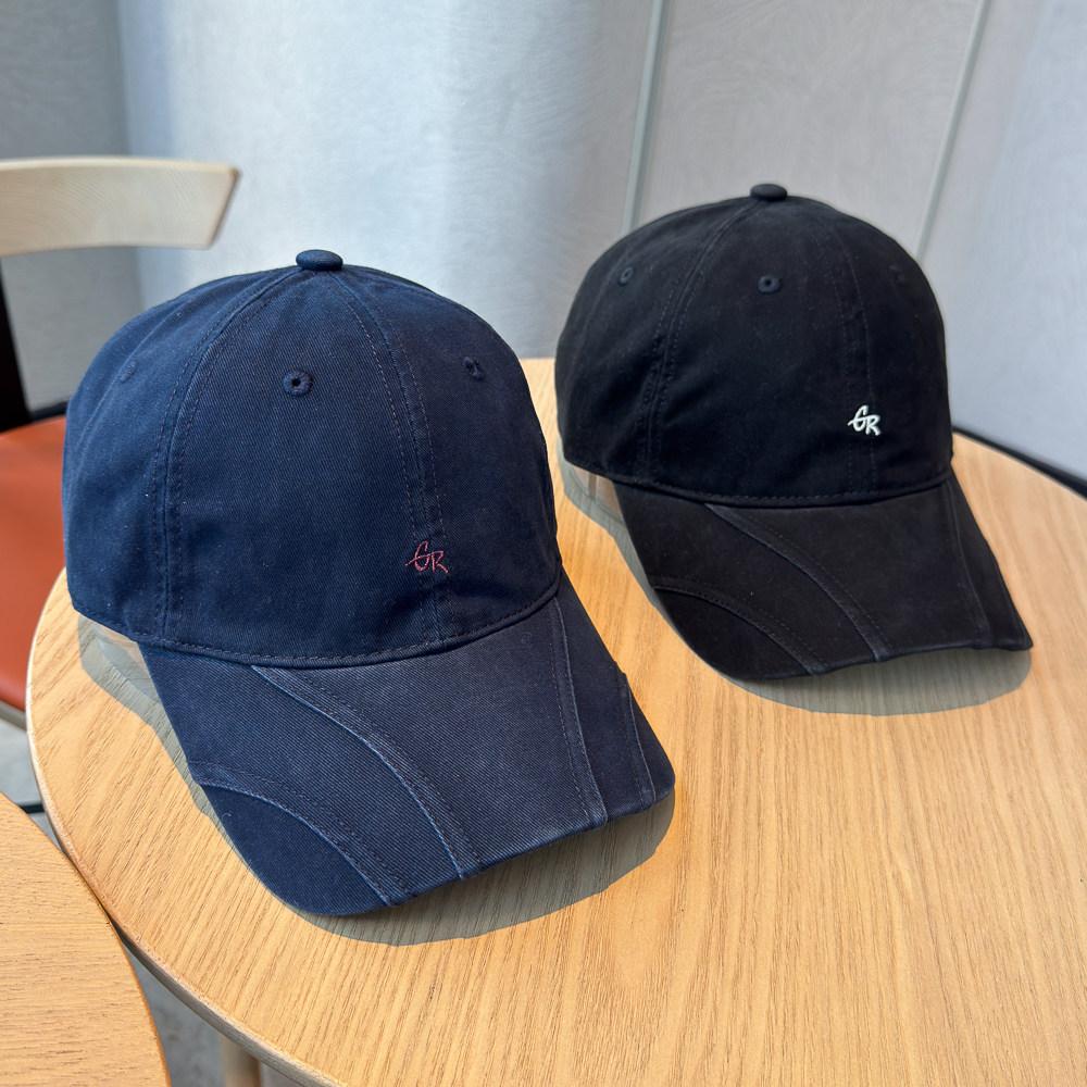 Fashion Hat Korean version of simple letter GR embroidered baseball cap for men and women high quality pure cotton big head circumference travel sun