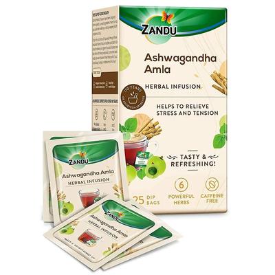 Zandu Ashwagandha Amla Herbal Infusion Tea - упаковка из 1-25 чайных пакетиков