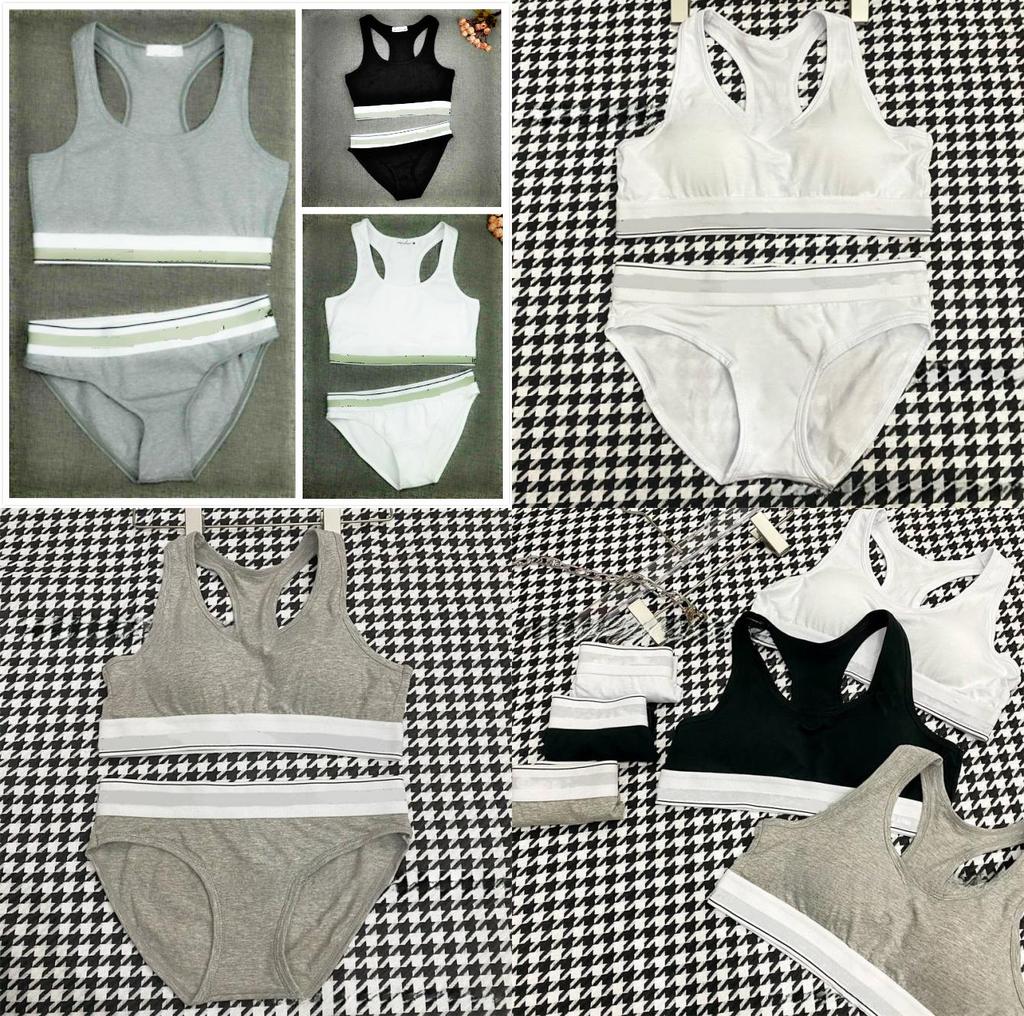 Womens Sports Bra And Panties Set Cotton Padded Wireless For Running And Fitness
