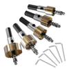 5шт 16/18.5/20/25/30мм(5/8" - 1-3/16") Фреза для коронок HSS, набор сверл и кольцевых пил для сверления отверстий в дверях из нержавеющей стали, алюминиевого сплава,