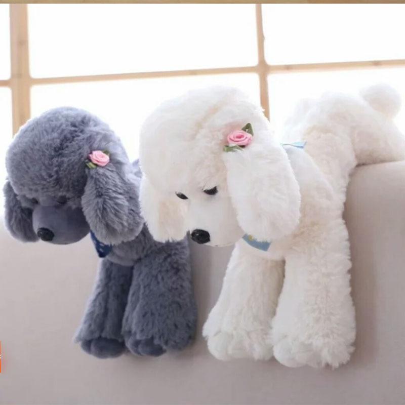 Милый пудель, имитация собаки, плюшевая игрушка, вечерние плюшевые игрушки для собак, подарок на день рождения для девочек, праздничные поздравления, пледы, подушка